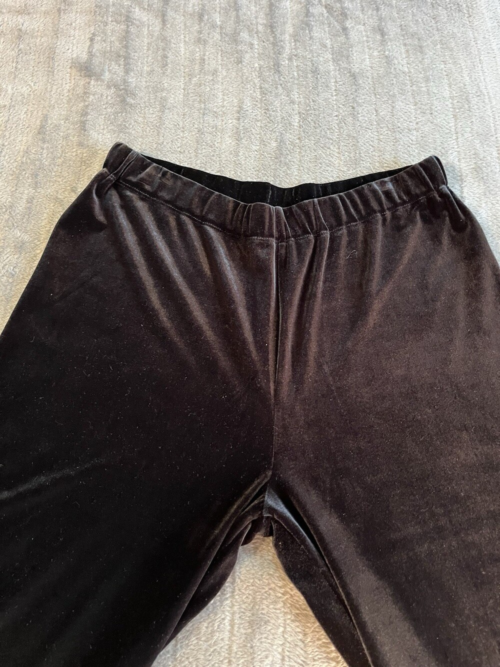 Women’s Lands' End Black Velvet Pants Size Med Elastic Waist Wide Leg Holiday - Picture 2 of 14